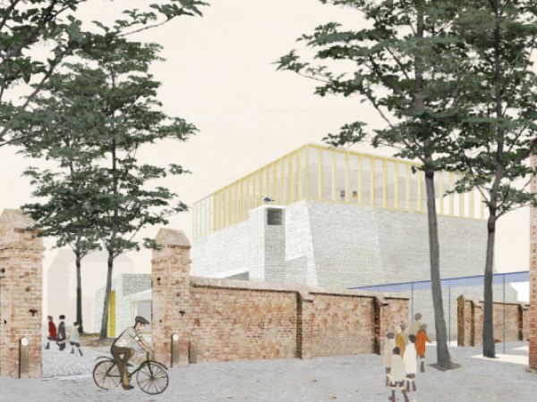 Vuylsteke Eiffage Koksijde Render zijkant museum